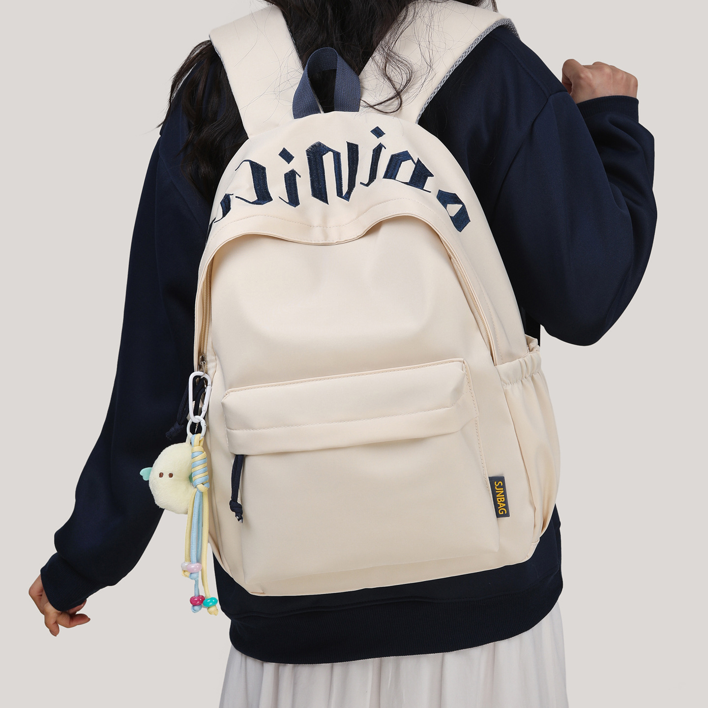 New Fashionable Letter Backpack with Large Capacity, Korean Style Ins Student School Bag, Lightweight Campus Backpack for Junior and Senior High School Girls