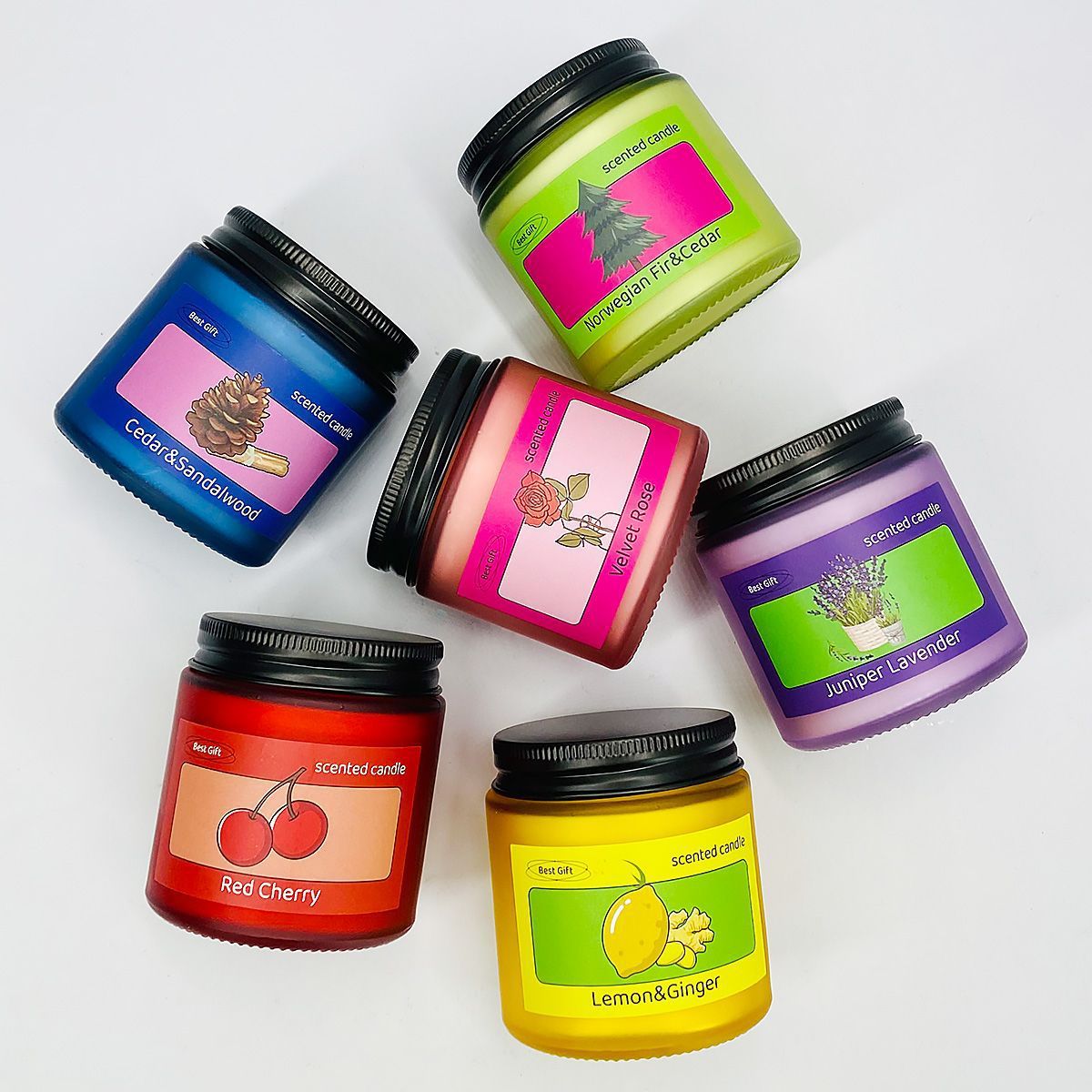 香薰蜡烛ins家用卧室熏香磨砂瓶豆蜡香氛送人节日礼物伴手礼盒