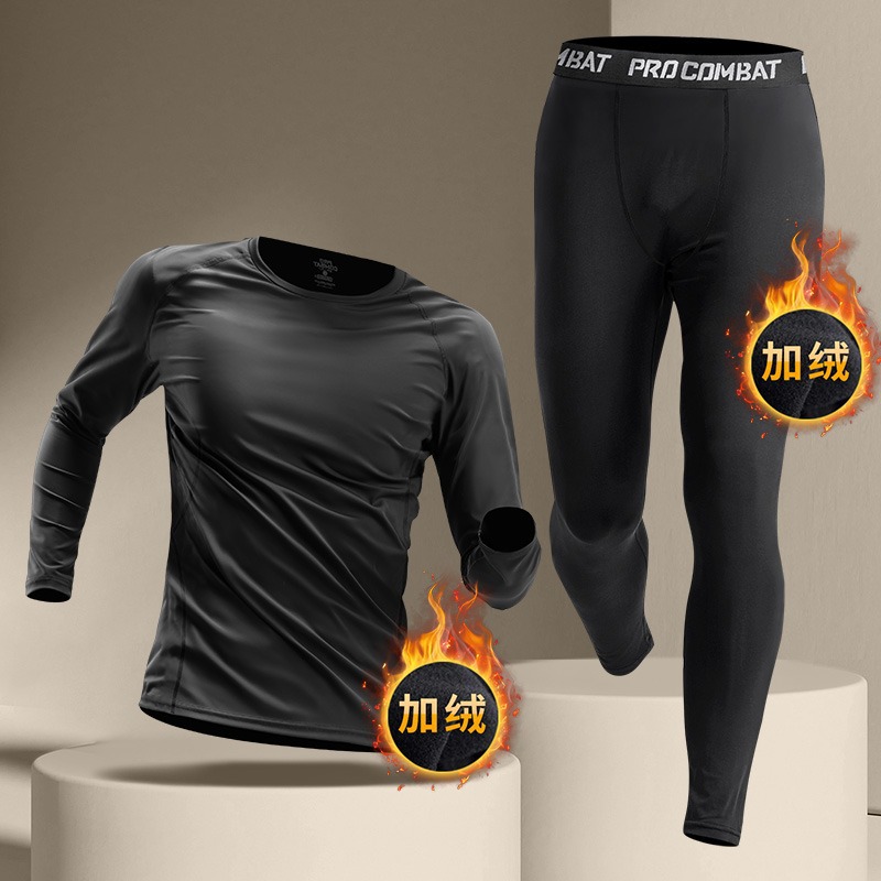 Capa de invierno para hombres con mangas largas con base de tercife seco rápido acondicionamiento físico correr entrenamiento chaqueta de baloncesto ropa interior cálida otoño invierno
