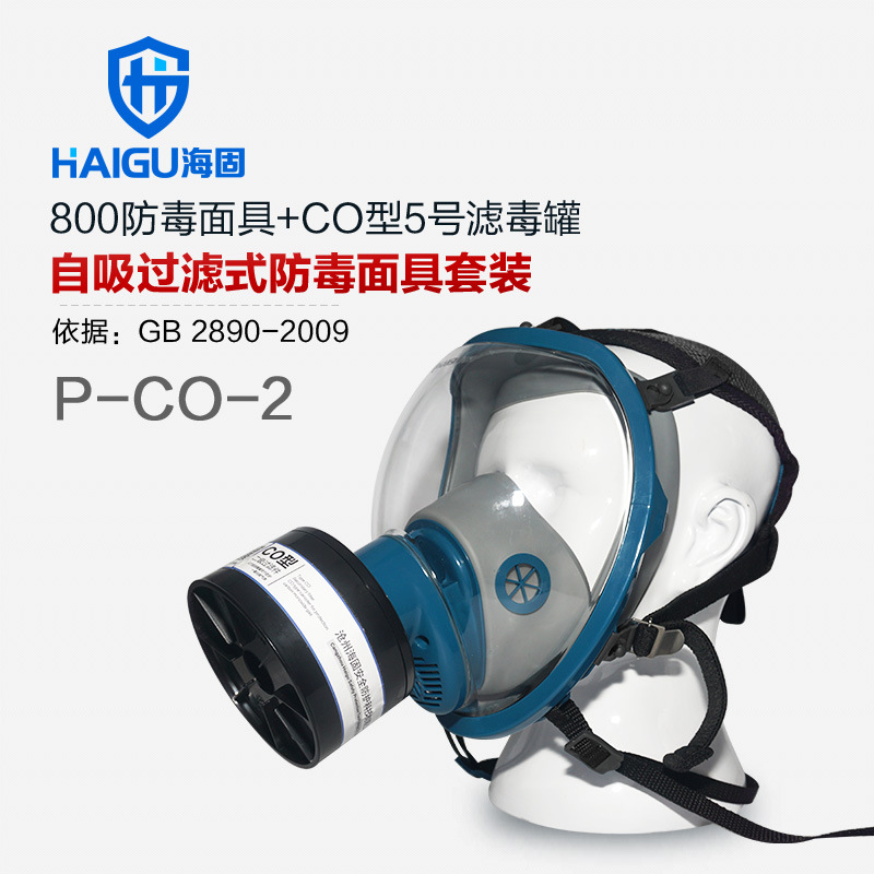 海固HG-800防毒面具全面罩+P-CO-2滤毒罐一氧化碳气体防护