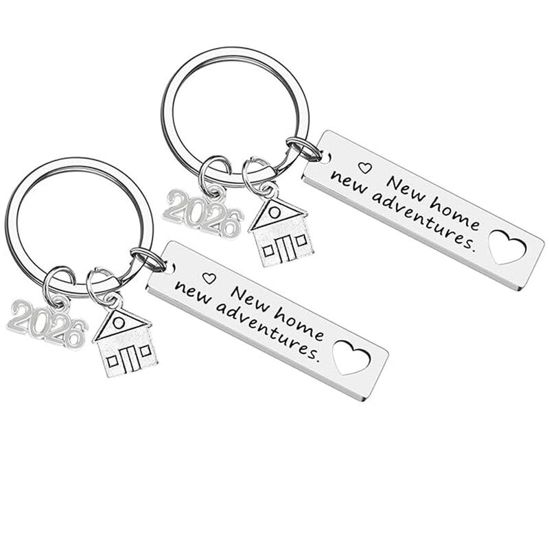 European and American style stainless steel keychain for housewarming, new home 2027, new house, new home, friend gift, engraved keychain European and American style stainless steel keychain for housewarming, new home 2027, new house, new home, friend gift, engraved keychain