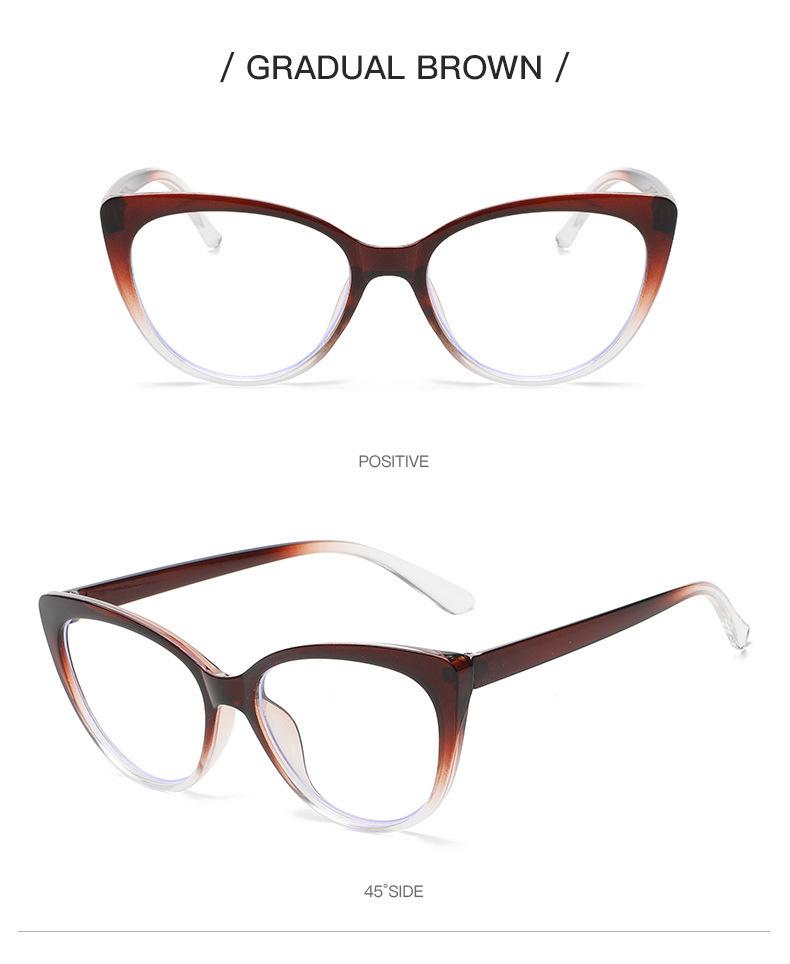 Simple Style Solid Color Pc Cat Eye Full Frame Optical Glasses display picture 5