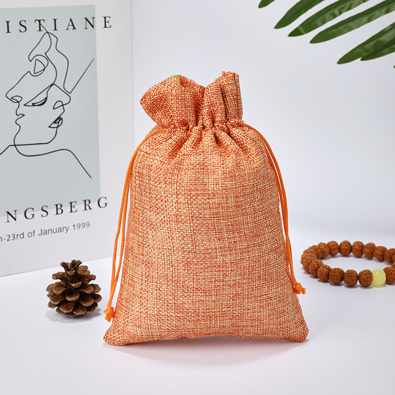 Fábrica en stock bolsa de lino Wenwan bolsa de embalaje de la joyería bolsa de té zongzi Almacenamiento de lino bolsa de cordón al por mayor