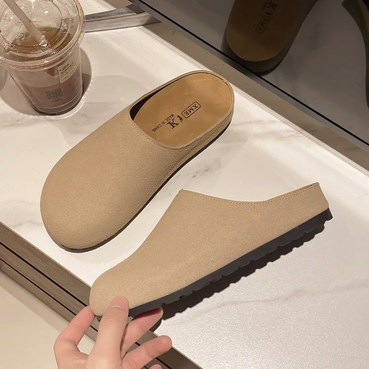 Женские полутапочки Birkenstock на мягкой подошве с носком, весна-осень 2025, новый стиль, ретро-тапочки Birkenstock для женщин, экспортная мода, оптовая продажа