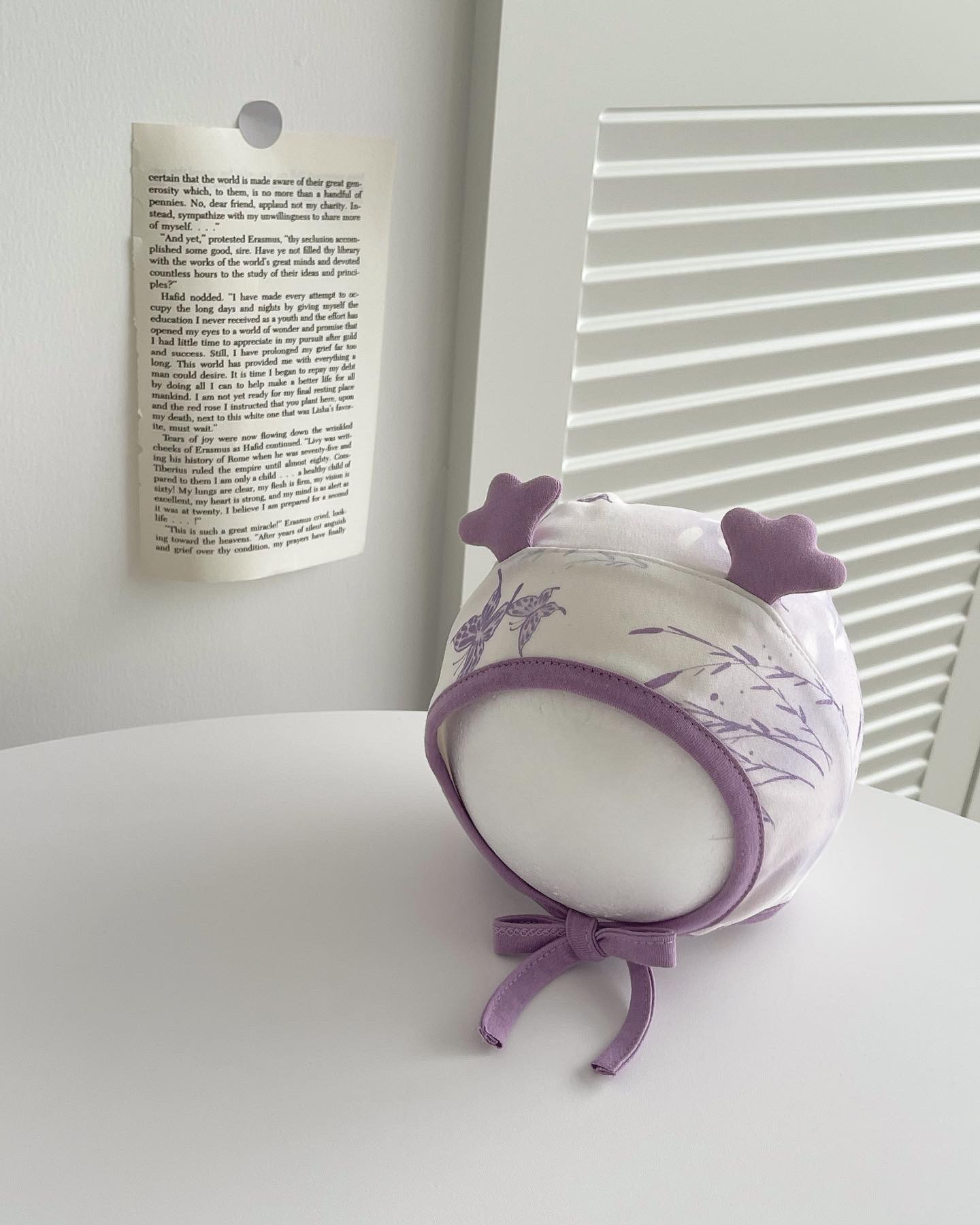 Bamboo ear protection hat-purple (100% cotton)