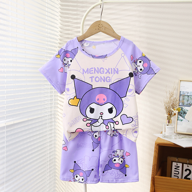 Pijamas de niñas de verano de manga corta para niños 2024 nuevos dibujos animados para niños niñas de verano para niños mayores ropa para el hogar