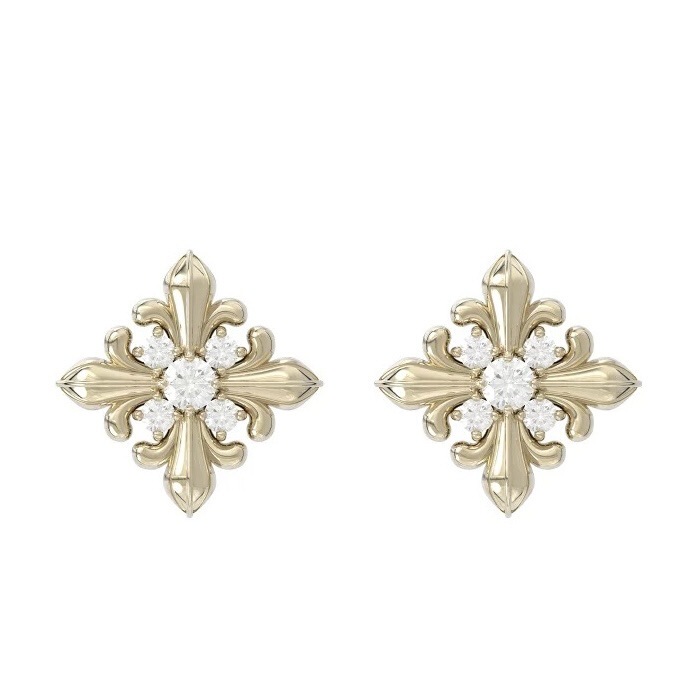 Three Horizontal Iris Flower Square Earrings, Large Mini Retro Simple Maillard Earrings, Light Luxury Earrings for Women