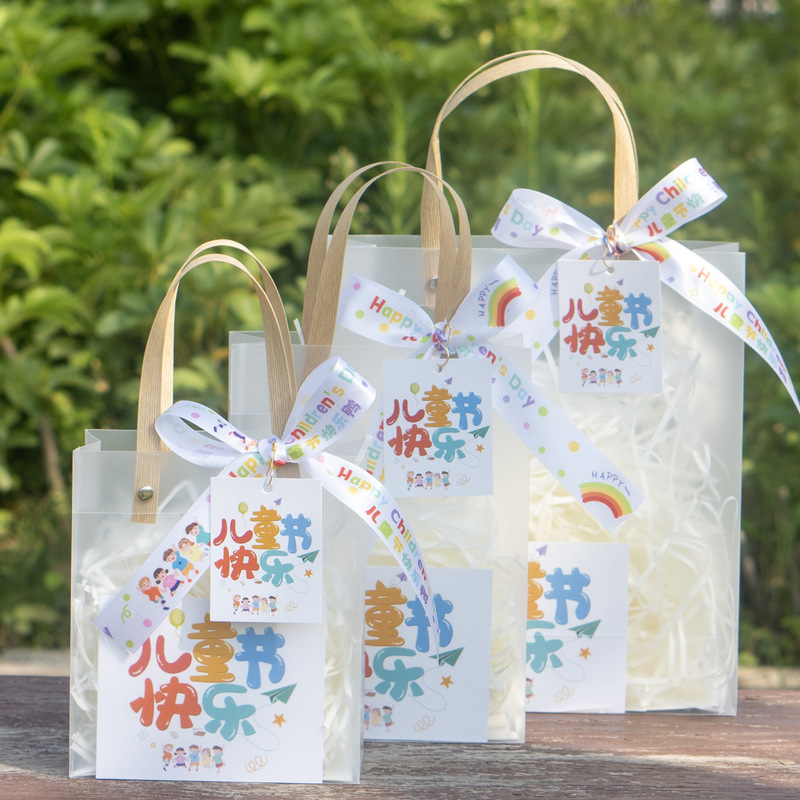 Children's Day Gift Bag Handbag Transparent Bag Packaging Bag Big small size Gift Bag Kindergarten Student Gift Bag