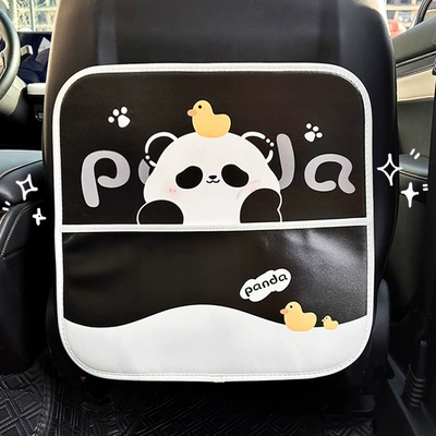 Pad, Cute Panda Car Seat: Chair back anti-kick pad