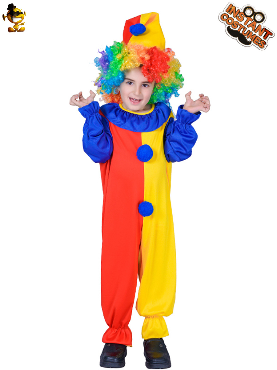 Halloween niños payaso rendimiento apoyos traje niños pequeños payaso juego de rol traje de rendimiento