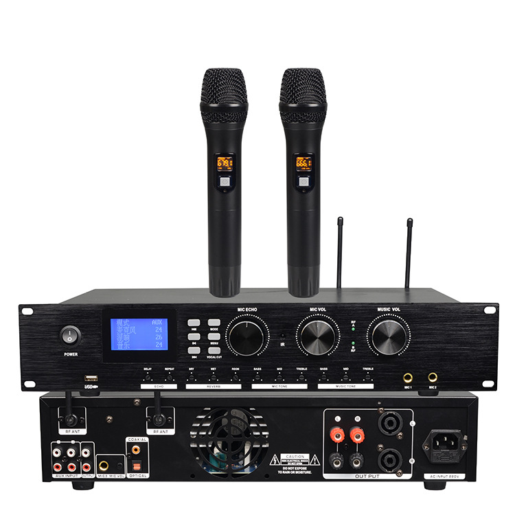 3 - en - 1 amplificador de potencia inteligente de alta potencia multifunción todo en uno dispositivo de efectos de micrófono inalámbrico conjunto de sonido hifi