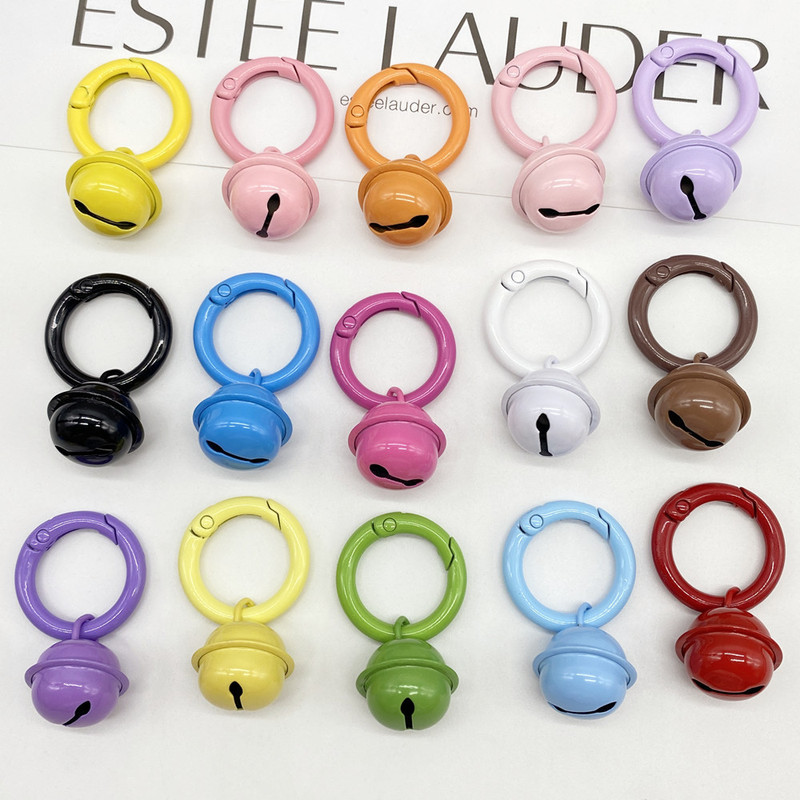 Candy color bell color spring buckle key ring jewelry decorative accessories bag diy paint pendant key chain