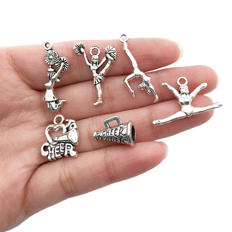 Mezclado 60 aleación porristas joyería colgante atletas pequeños accesorios creativo DIY pulsera collar Accesorios