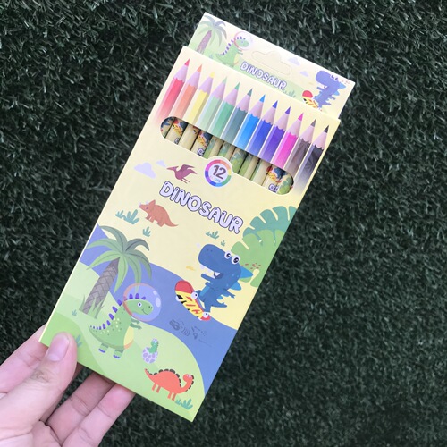 Kindergarten cartoon children's painting graffiti 12 colors colored pencils creative drawing students learning stationery crayons