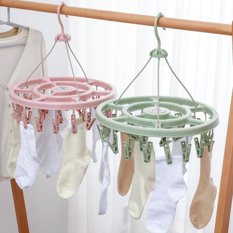 Student Dormitory Multi-Clip Clothes Drying Rack Multifunctional Windproof Sock Rack Hook