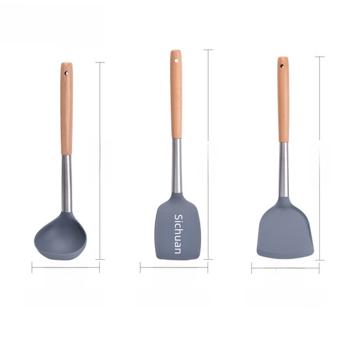 Amazon Bestseller: Stainless Steel & Silicone Kitchenware — Non-Stick Cookware Set Featuring Silicone Spoons, Wooden-Handle Ladles, and Strainers