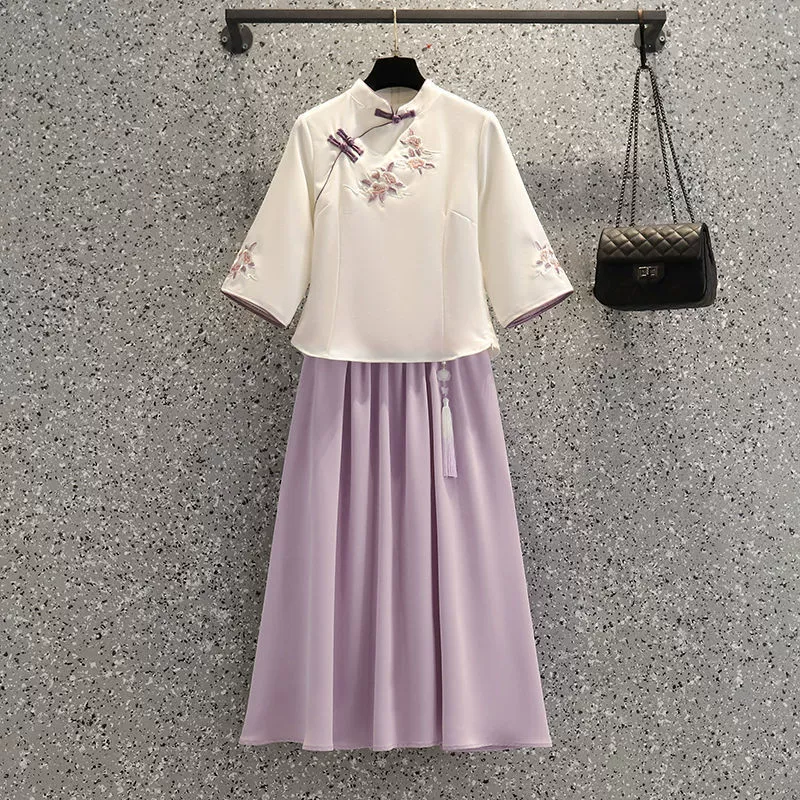 [Собралось 2082 человека] Улучшенная юбка в китайском стиле династии Хань для похудения в стиле ретро, ​​студенческий наряд Республики Китай, вышитая девушка