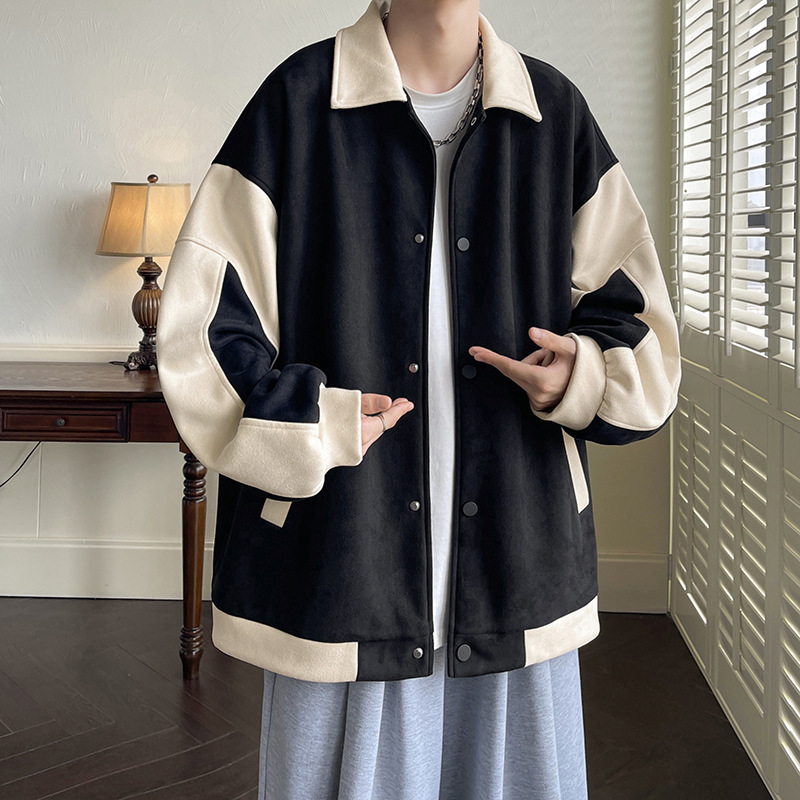 Abrigo de otoño e invierno de los hombres ins marca de moda de la calle de la chaqueta de Otoño de la juventud de los hombres guapo abrigo para estudiantes de invierno estilo de Hong Kong