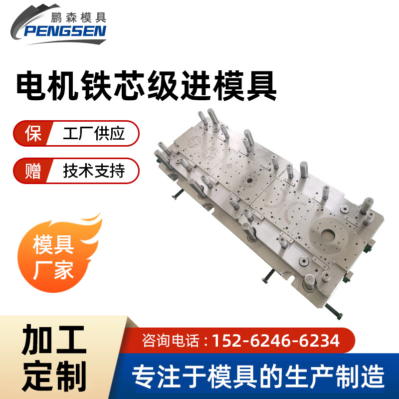 【鹏森】电机铁芯级进模具 金属冲裁模冲压模具新能源汽车模具