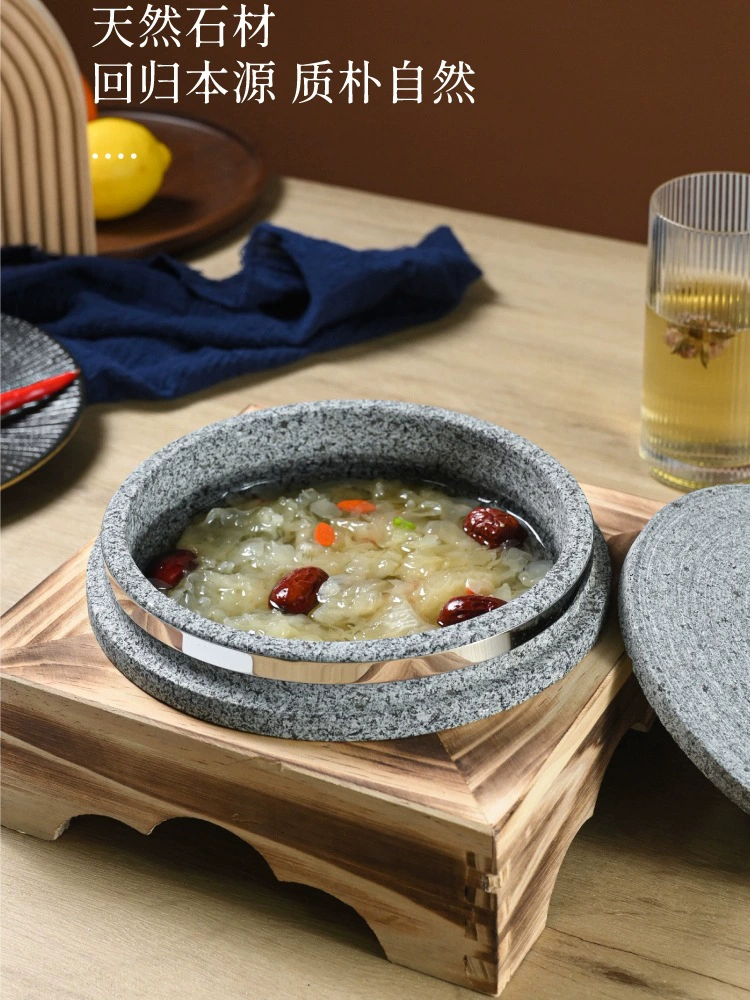 RI0T каменный горшок-специальная кастрюля, термостойкий каменный горшок с крышкой, для отелей и коммерции, натуральный каменный горшок для бибимпапа, каменный поднос для рыбы