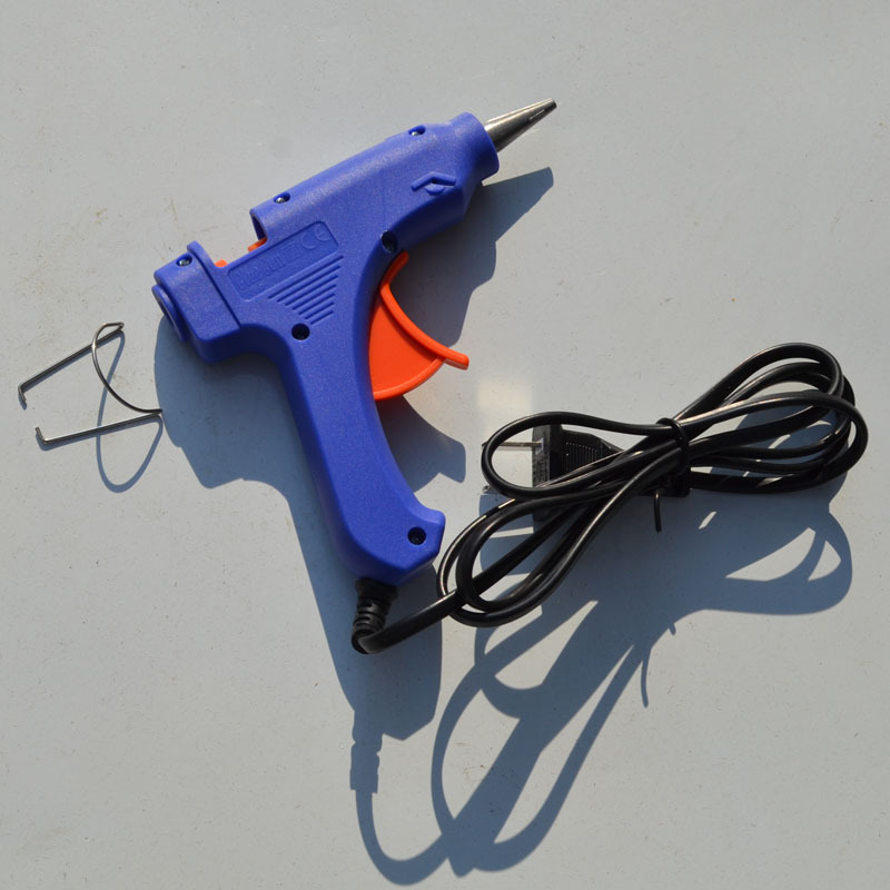Pistola de pegamento 20W mini con interruptor de tamaño pequeño pistola de pegamento 7mm universal hogar hecho a mano transparente caliente derretimiento pegamento tira