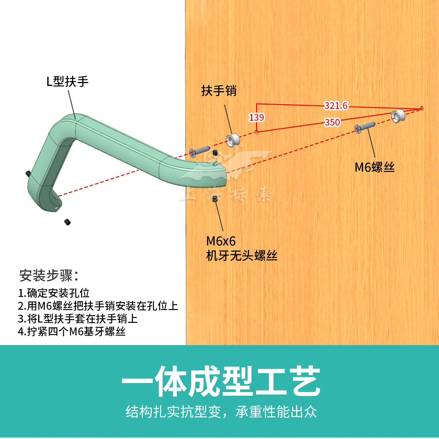Rv L-Shaped Aluminum Alloy Handrail, Assist Handle for Getting in and Out, Safety Handle for the Interior Bathroom Bsl706-1