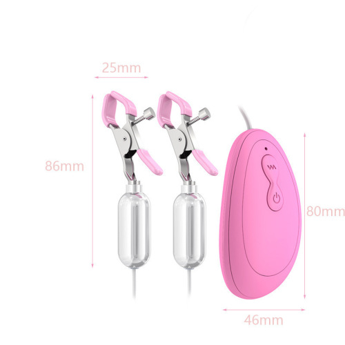 Moonuo new product frequency conversion vibrating nipple clamp battery type double peak clitoral chamber chest massage female masturbation device cross-border