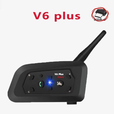Qualcomm V6Plus Helmet Bluetooth Headset Motorcycle Intercom Motorcycle Helmet Headset 1500m Intercom (Motorcycle Helmet Headset) - neutral-v6-plus-typec-single-pack-l