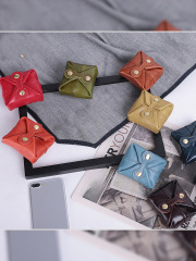 Mini Money Clip Cute Japanese Style Genuine Leather Coin Purse Retro Handmade Mini Small Wallet Coin Bag Wholesale 
