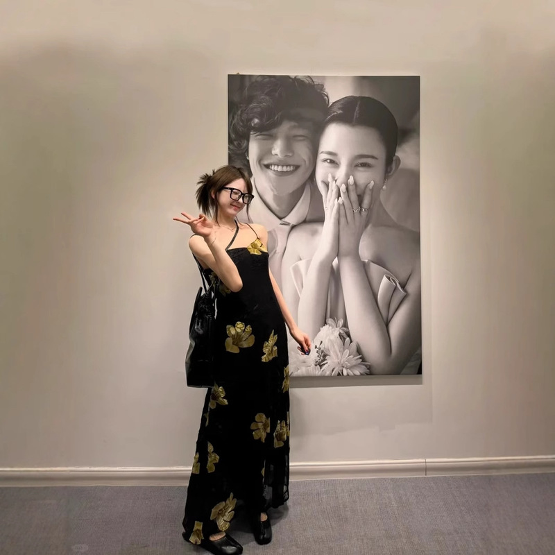 Black Flower Sling dress Women's Summer New High-end Retro Slim-fit Elegant All-match Long Dress Black Flower Sling dress Women's Summer New High-end Retro Slim-fit Elegant All-match Long Dress