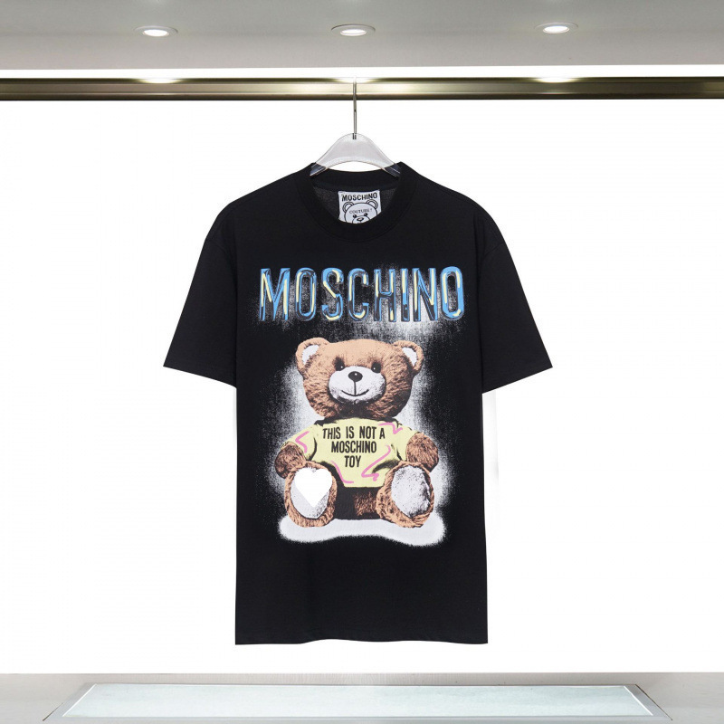 2025 春夏新作メンズカジュアルラウンドネック半袖 T シャツ中空刺繍クマ文字ルーズで多用途|undefined