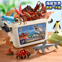 儿童仿真实心海洋动物生物鱼模型鲨鱼海底世界鲸鱼1套装认知3玩具