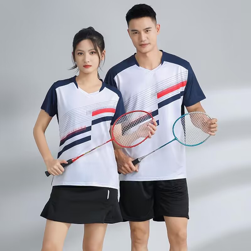 Speed Wholesale Short-sleeved Sports Breathable Quick-drying Jersey Printed Badminton Suit Competition Suit Men's and Women's Competition Suit