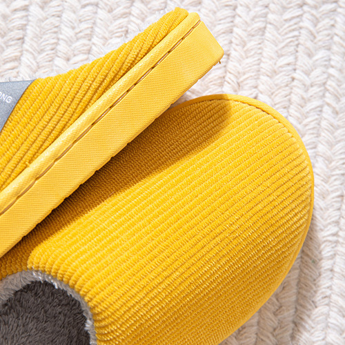 Cotton slippers for women in autumn and winter, couples home slippers, indoor confinement shoes, warm cotton shoes, non-slip plush cotton slippers, simple