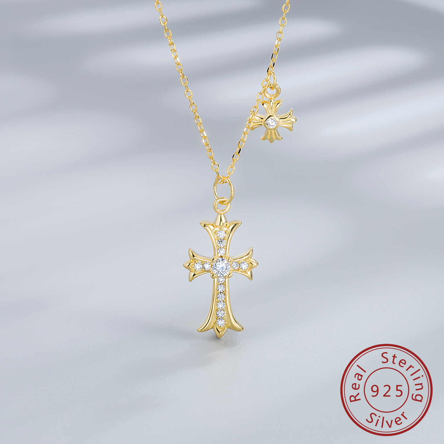4g Weight 925 Sterling Silver Pendant Material 1 Piece 925 Sterling Silver Cross 925 Sterling Silver Cable Chain Pendant Necklace