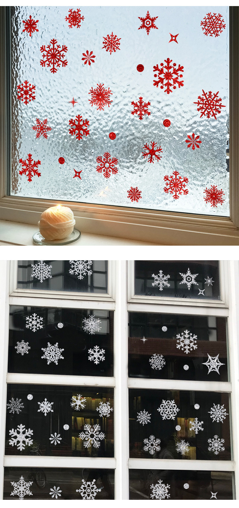 New Htjd2303 Snowflake Gold-sprinkling Christmas Glass Window Commercial Wall Decoration Electrostatic Wall Stickers display picture 6