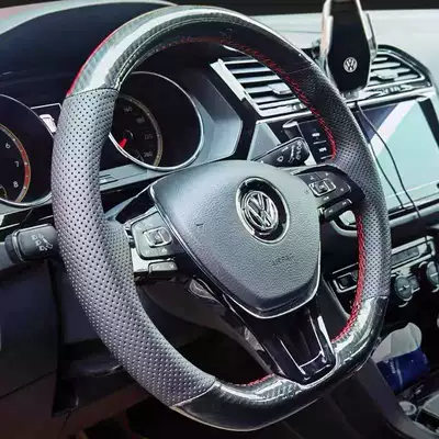 L Tuyue Santana Sagitar – Steering wheel cover - carbon-fiber-color-block-red-line-default-items
