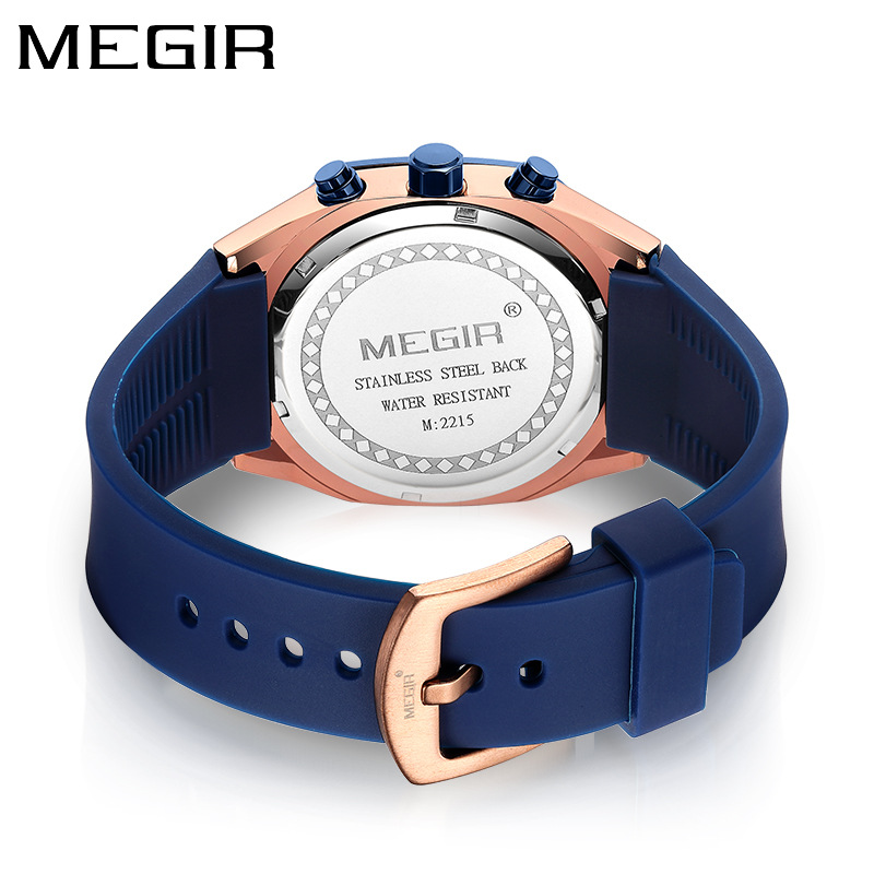 Reloj meigel nuevo transfronterizo al por mayor de los hombres de tres ojos de seis pines moda multi-funcional luminoso reloj impermeable