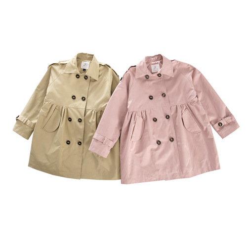 Children's Windbreaker Jacket 2024 for Older Children Spring Collection New Parent-Child Long Children's Windbreaker Autumn and Spring Season for Older Children