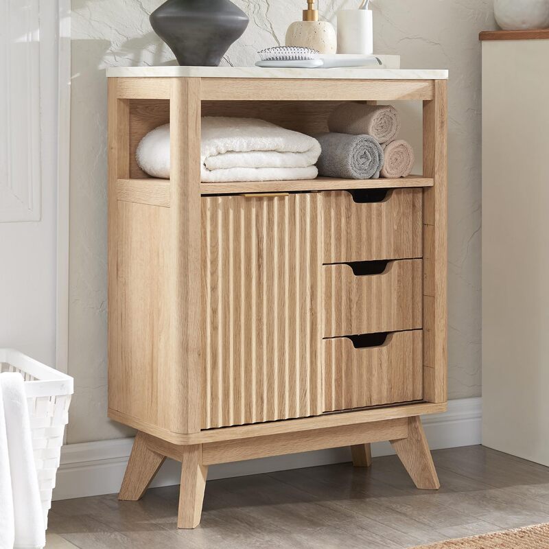 Cross-Border E-Commerce Sales Bathroom Floor-Standing Cabinet with Unique Design Sliding Doors and Drawers Cross-Border E-Commerce Sales Bathroom Floor-Standing Cabinet with Unique Design Sliding Doors and Drawers