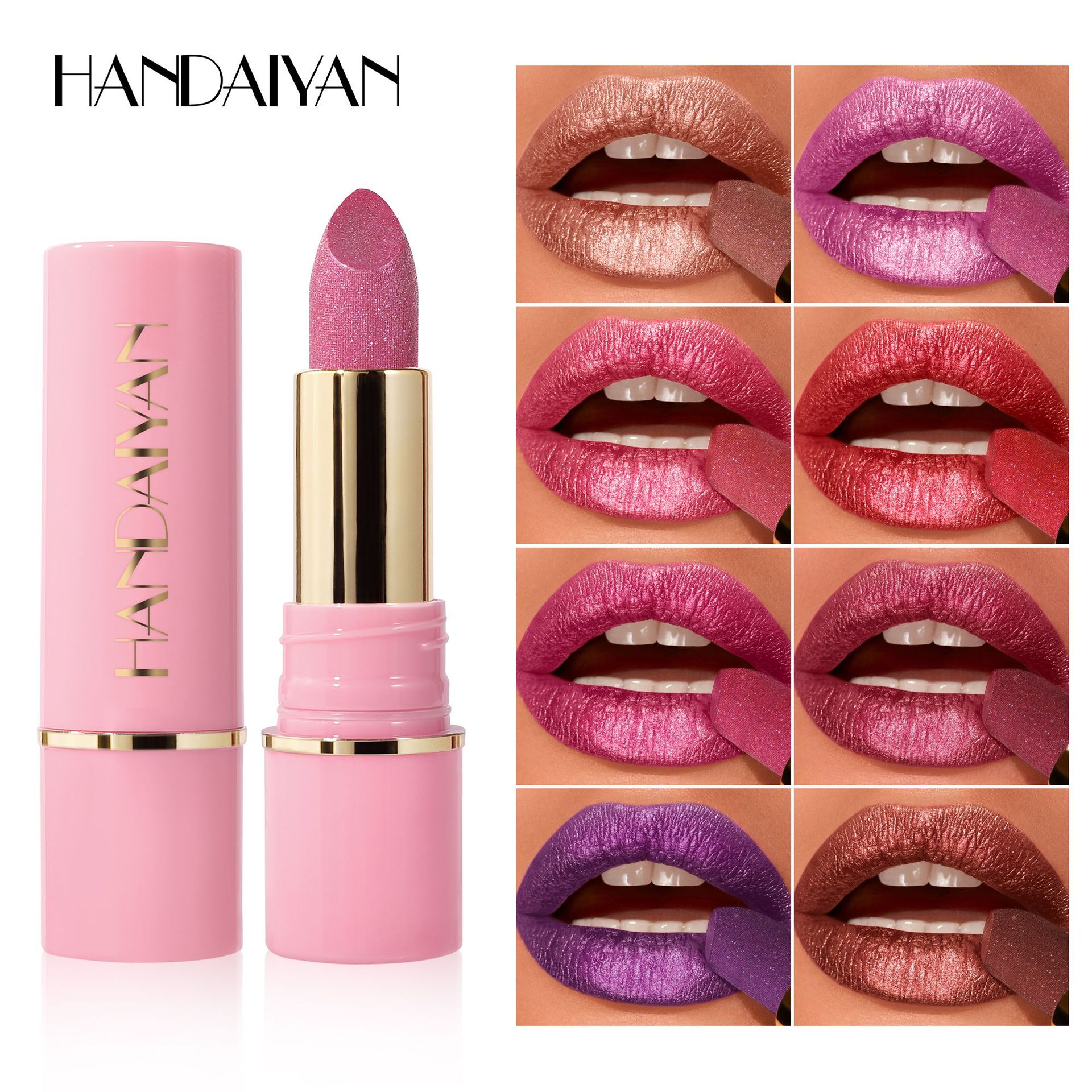 Lipstick Pearl Spot 8 color humectante humectante Handaiyan relieve pantalla brillante brillo labial transfronterizo exclusivo lápiz labial