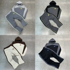 Drill Syna World美式街头刺绣logo拼接加绒连帽卫衣卫裤休闲套装