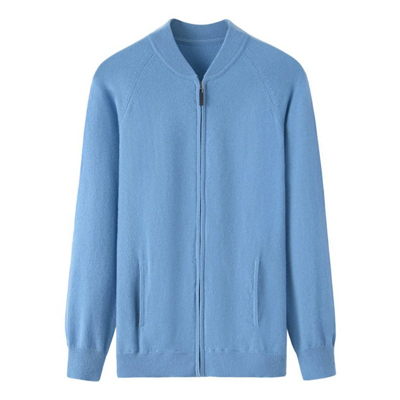 Baseball sweater, knitted cashmere jacket with zipper