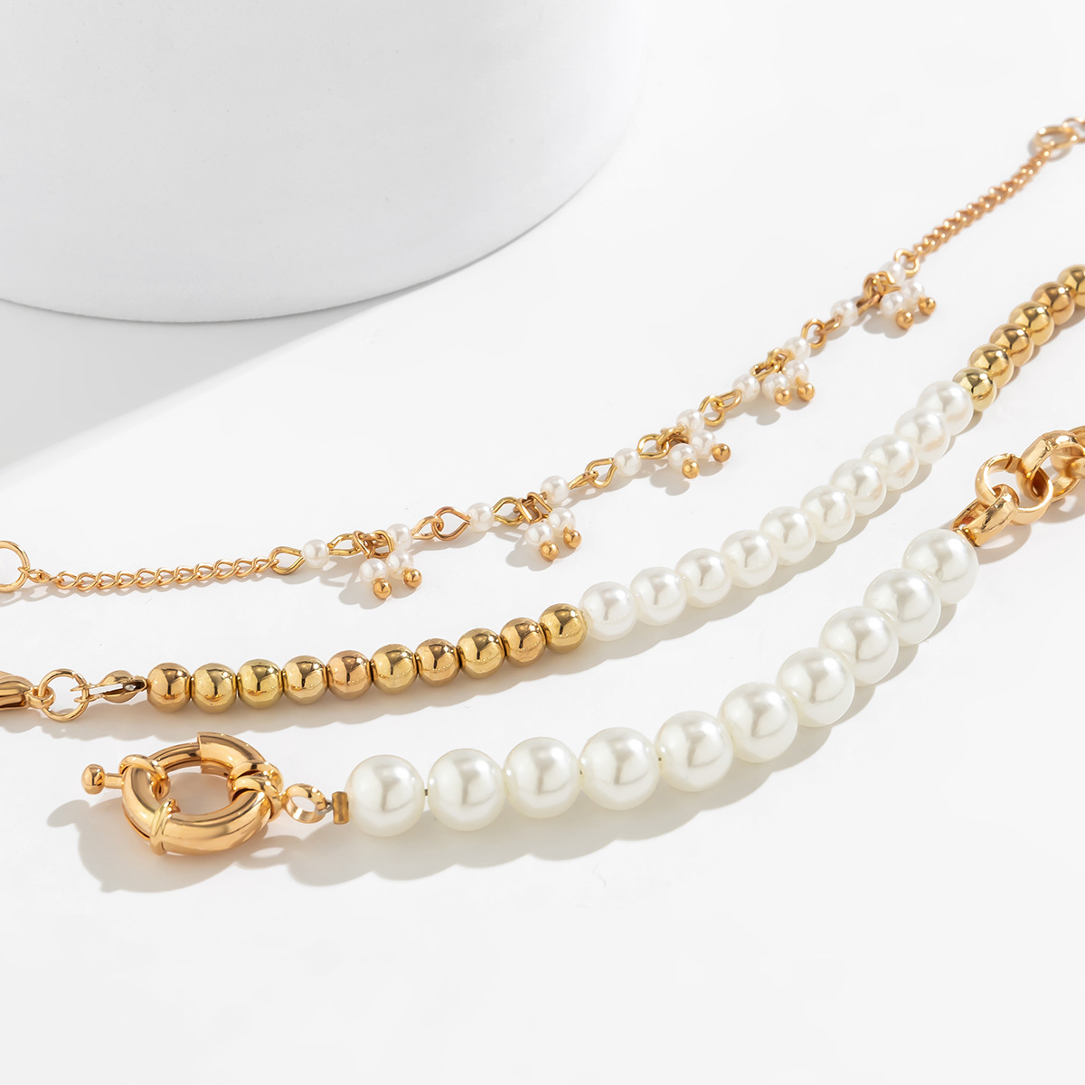 37g Weight Bracelets Classification 1 Set Quantity Holiday, Daily Occasion Imitation Pearl, Alloy Material Heart Shape Pattern Unisex Gender Irregular, Plating Design Lady Heart Shape Imitation Pearl Alloy Wholesale Bracelets 36