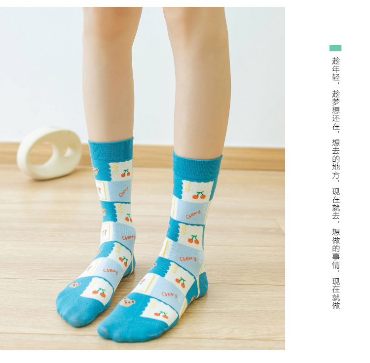 Bear Socks Rabbit Fruit Tube Socks Korean Cotton Socks display picture 3