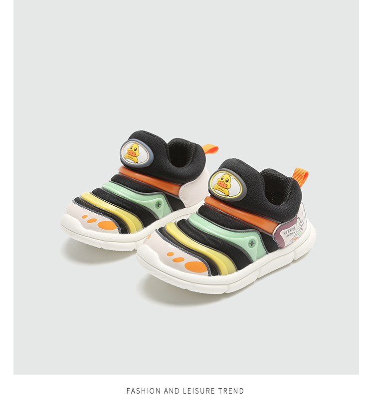 Scarpe da ginnastica Caterpillar antiscivolo e traspiranti da bambino di marca Little Yellow Duck, leggere per ragazze, primavera e autunno_voghion.com