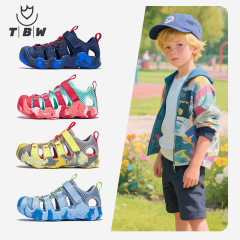 男の子と女の子用の子供用リバートレースシューズ、滑り止め、速乾性シューズ、通気性のあるメッシュウェーディングシューズ、サンダル、子供用シューズ、サマースタイル