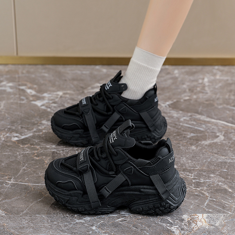 Zapatillas de Running con Plataforma para Mujer, PU, Suela de Caucho, con Aumento de Estatura, para Uso Diario