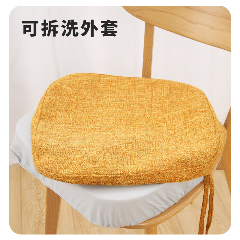 可拆洗防滑餐椅坐垫日式棉麻餐桌椅子垫子加厚家用屁股凳子座椅垫|undefined