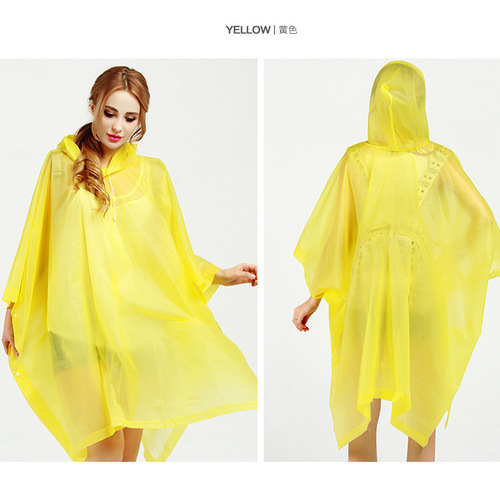 EVA Non-Disposable Raincoat for Adults, Semi-Transparent, Multi-Functional, Fashionable Poncho—Perfect for Outdoor Hiking and Rainy Days
